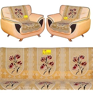 fab nation premium 11 seater net polyster fabric in excluive multicolour floral design sofa coveryellow