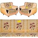 Fab Nation Premium 1+1 Seater Net Polyster Fabric in Excluive Multicolour Floral Design Sofa Cover(Yellow)