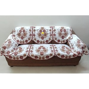 fab nation 3 seater sofa covers with arms set floral brown polyester blend slipcover set - net sofa cover amp chair cover set