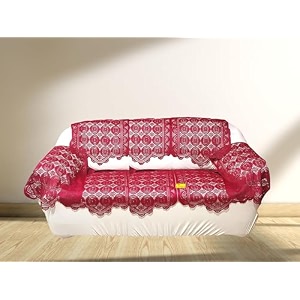 fab nation3 seater sofa coverwith arms in net poleyster fabric in exclusive italian lace floral design