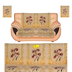 fab nation 6 sofa panels with arms for 3 seater sofa - yellow net sofa cover amp chair cover set