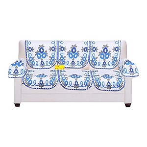 fab nation premium 3 seater with arm covers in net polyster fabric royal blue amp coral blue floral sofa cover