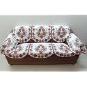 Fab Nation 3 Seater Sofa Covers with Arms Set Floral Brown, Polyester Blend Slipcover Set - Net Sofa Cover &amp; Chair Cover Set