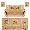 Fab Nation 6 Sofa Panels with Arms for 3 Seater Sofa - Yellow Net Sofa Cover &amp; Chair Cover Set