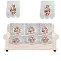 Fab Nation 3 Seater Sofa Covers with Arms Set Multicolor, Polyester Blend Slipcover Set - Net Sofa Cover &amp; Chair Cover Set