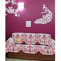 Fab Nation Premium 3 Seater with Arm Covers in Net Polyster Fabric Pink &amp; Floral Sofa Cover