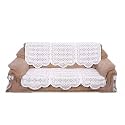 Fab Nation Premium 2 Seater Sofa Cover | Net Polyster Fabric in Excluive Floral Circle Design Sofa Cover (White) (Design May Vary)
