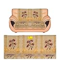 Fab Nation Premium 2 Seater Sofa Cover Net Polyster Fabric in Excluive Multicolour Floral Design Sofa Cover (Yellow)