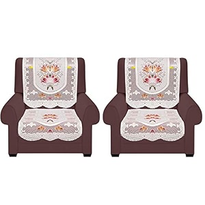 fab nation set of 11 seater sofa covers set brownpolyster net sofa cover