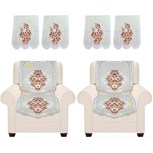 fab nation set of 2 single seater sofa covers with arms set 11 sofa set multicolor polyster net sofa cover