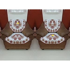 fab nation set of 2 seater sofa covers set 11 sofa cover floral brown premium polyster net sofa cover