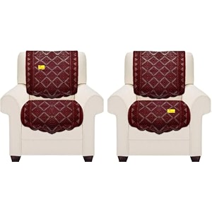fab nation set of 11 seater sofa covers set - polyester net sofa cover  color - maroon
