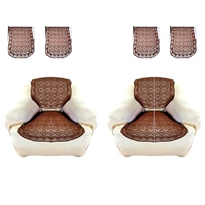 fab nation set of 11 seater sofa covers set with arms brown polyster net sofa cover