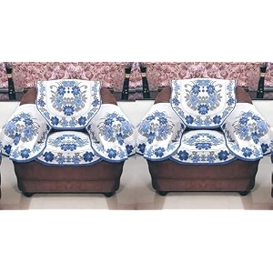 fab nation set of 2 seater sofa covers with arms set 11 sofa cover white amp blue premium polyster net sofa cover