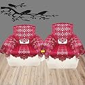 Fab Nation Set of 1+1 Seater Sofa Covers Set with Arms Maroon,Polyster Net Sofa Cover