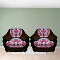 Fab Nation Set of 2 Seater Sofa Covers Set 1+1 Sofa Cover Pink, Premium Polyster Net Sofa Cover