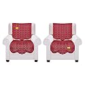 Fab Nation Set of 1+1 Seater Sofa Covers Set Maroon,Polyster Net Sofa Cover