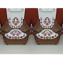 Fab Nation Set of 2 Seater Sofa Covers Set 1+1 Sofa Cover Floral Brown, Premium Polyster Net Sofa Cover