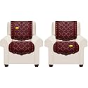 Fab Nation Set of 1+1 Seater Sofa Covers Set - Polyester Net Sofa Cover | Color - Maroon