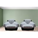 Fab Nation Sofa Cover/Slipcover with Arms - 1+1 Seater Sofa Set/Exclusive Designer Sofa Covers/Single Seater Sofa Cover Sets | White
