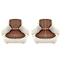 Fab Nation Set of 1+1 Seater Sofa Covers Set Brown, Polyster Net Sofa Cover