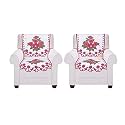 Fab Nation Set of 1+1 Seater Sofa Covers Set Pink,Premium Polyster Net Sofa Cover