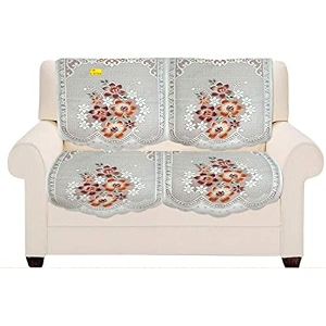 fab nation set of 2 seater sofa covers set brownpolyster net sofa cover