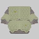 Fab Nation Set of 2 Seater Sofa Covers Set with Arms Covers, Beige,Polyster Net Sofa Cover