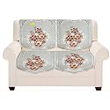 Fab Nation Set of 2 Seater Sofa Covers Set Brown,Polyster Net Sofa Cover