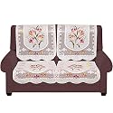 Fab Nation Set of 2 Seater Sofa Covers Set with Arms Brown,Polyster Net Sofa Cover