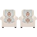 Fab Nation Set of 2 Single Seater Sofa Covers Set Multicolor,Polyster Net Sofa Cover