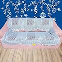 Fab Nation Silver Color Sofa Cover/Slipcover - 3 Seater Sofa Set/Exclusive Designer Sofa Covers / 3 Seater Sofa Cover Sets