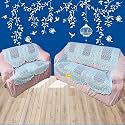 Fab Nation Silver Color Sofa Cover/Slipcover - 5 Seater Sofa Set/Exclusive Designer Sofa Covers / 3+2 Seater Sofa Cover Sets