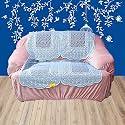 Fab Nation Silver Color Sofa Cover/Slipcover - 2 Seater Sofa Set/Exclusive Designer Sofa Covers / 2 Seater Sofa Cover Sets