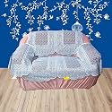 Fab Nation Silver Color Sofa Cover/Slipcover - 2 Seater Sofa Set/Exclusive Designer Sofa Covers / 2 Seater Sofa Cover Sets with Arm Covers