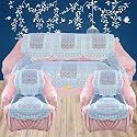 Fab Nation Silver Color Sofa Cover/Slipcover - 5 Seater Sofa Set/Exclusive Designer Sofa Covers / 3+1+1 Seater Sofa Cover Sets