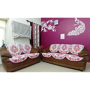 fab nation sofa cover pink  10 sofa panels for 5 seater 32 seater  net polyester sofa cover and chair cover set  stylish amp protective furniture covering