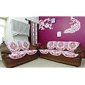 Fab Nation Sofa Cover Pink | 10 Sofa Panels for 5 Seater (3+2 Seater) | Net Polyester Sofa Cover and Chair Cover Set | Stylish &amp; Protective Furniture Covering