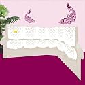 Fab Nation Sofa Covers | Cotton Blend Checkered Design 6 Seater Sofa/Slipcover | Pristine White Large Size L Shaped Sofa Covers | for Living Room