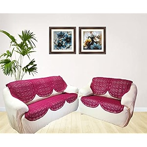 fab nation amazon great indian festival sale sofa covers of exclusive lace for 5 seater sofa - maroon net sofa covers and chair covers set