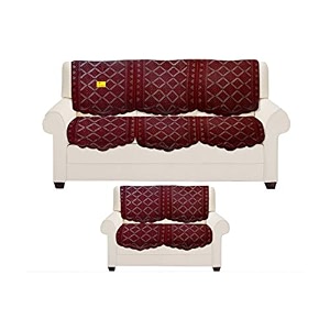 fab nation sofa covers of exclusive lace for 5 seater sofa - maroon net sofa covers and chair covers set