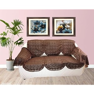 fab nation sofa covers  exclusive lace for 3 seater sofa with 2 arm covers - brown net sofa covers amp chair covers set 