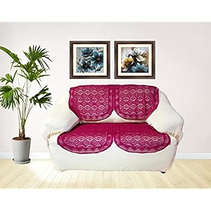 fab nation sofa covers of exclusive lace for 2 seater sofa - maroon net sofa covers and chair covers set
