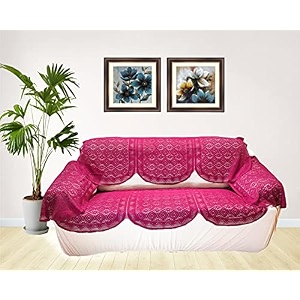fab nation sofa covers of exclusive lace for 3 seater sofa with 2 arm covers - maroon net sofa covers and chair covers set