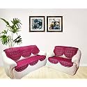 Fab Nation Amazon Great Indian Festival Sale Sofa Covers of Exclusive LACE for 5 Seater Sofa - Maroon Net Sofa Covers and Chair Covers Set