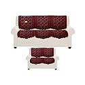 Fab Nation Sofa Covers of Exclusive LACE for 5 Seater Sofa - Maroon Net Sofa Covers and Chair Covers Set