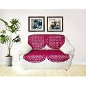 Fab Nation Sofa Covers of Exclusive LACE for 2 Seater Sofa - Maroon Net Sofa Covers and Chair Covers Set