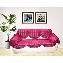 Fab Nation Sofa Covers of Exclusive LACE for 3 Seater Sofa with 2 Arm Covers - Maroon Net Sofa Covers and Chair Covers Set