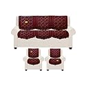 Fab Nation Sofa Covers Set of 5 Seater Cotton Set (Maroon Checks)