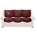 Fab Nation Sofa Panels | 6 Cover Panels for 3 Seater Sofa | Maroon Net Sofa Cover &amp; Chair Cover Set